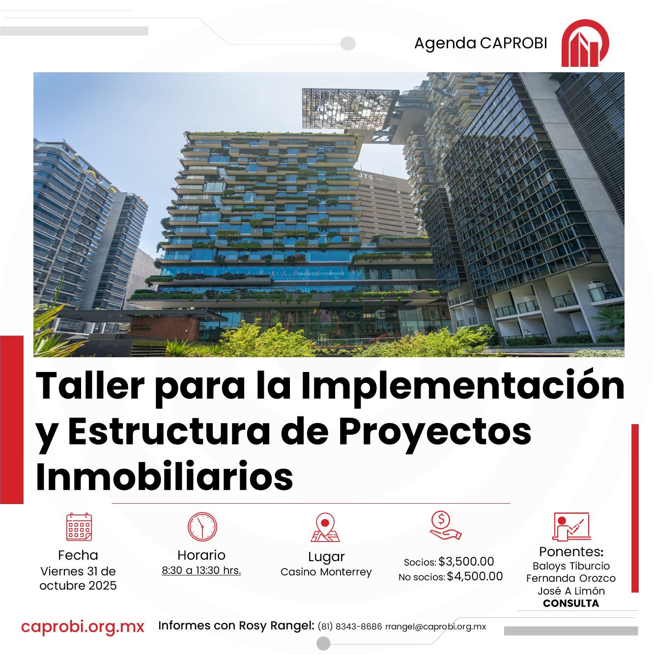 TALLER PARA LA IMPLEMENTACION Y ESTRUCTURA DE PROYECTOS INMOBILIARIOS