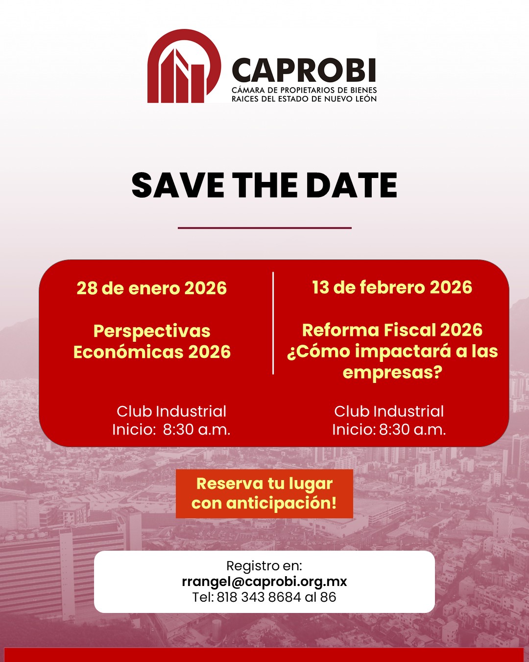 SAVE THE DATE ENERO Y FEBRERO